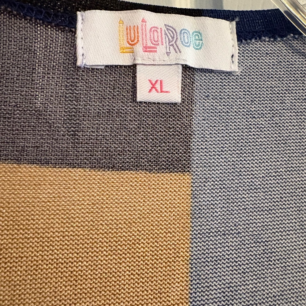 LuLaRoe Sarah Cardigan; Multicolor Geometric - Picture 3 of 4